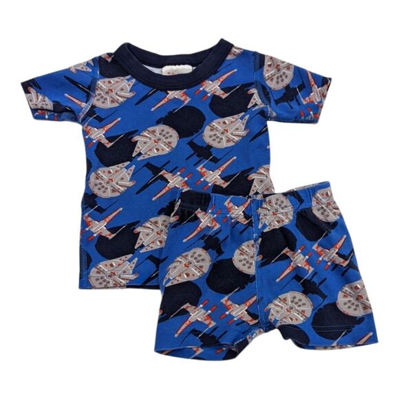 Hanna Andersson Disney Star Wars Blue millennium falcon pajamas size 80 18-24 mo - Picture 1 of 6